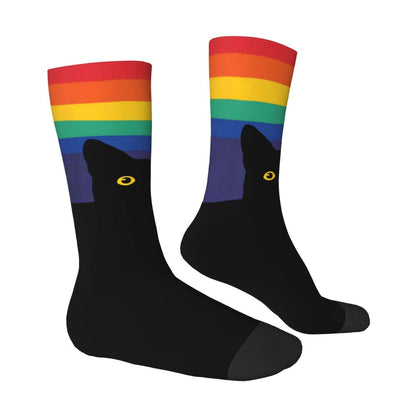 Gay Bear Paw Flag GLBT Mens Crew Socks Unisex Fun LGBT Lesbian Spring Summer Autumn Winter Dress Socks