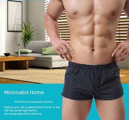 Men's Boxers Underwear Boxers Cotton Bag Plus Size Loose-Fitting Loungewear Casual Pajama Pants Youth Shorts Summer