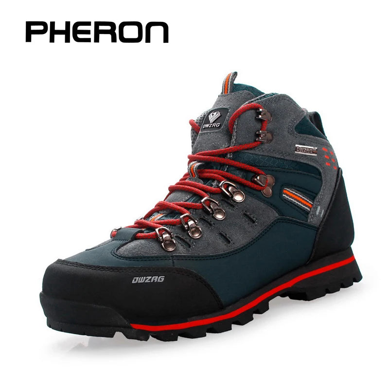 Men Hiking Shoes Waterproof Leather Shoes Climbing &amp; Fishing Shoes New Outdoor Shoes Men High Top Winter Boots Trekking Sneaker