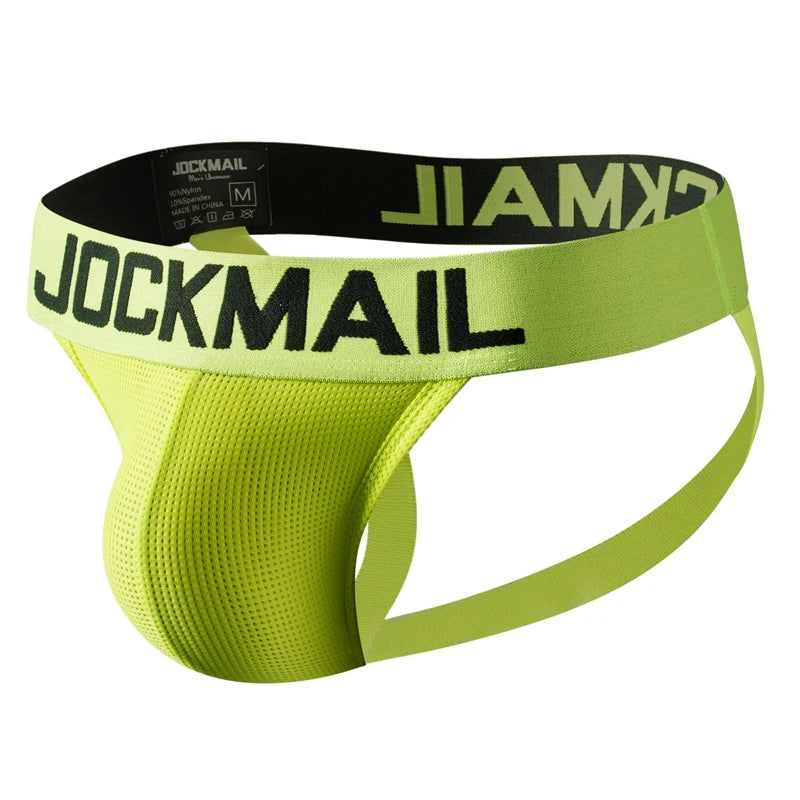 Jockmail Men Underwear Thong Jockstrap Backless Breathable Mesh Cuecas Gay Jock Strap Homme Slip Erotic String Homens Tangas