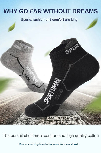 5Pairs/Men's High-quality Cotton Socks Summer Men's Breathable Sports Socks Ankle Socks Casual Thin Style Outdoor Running Socks