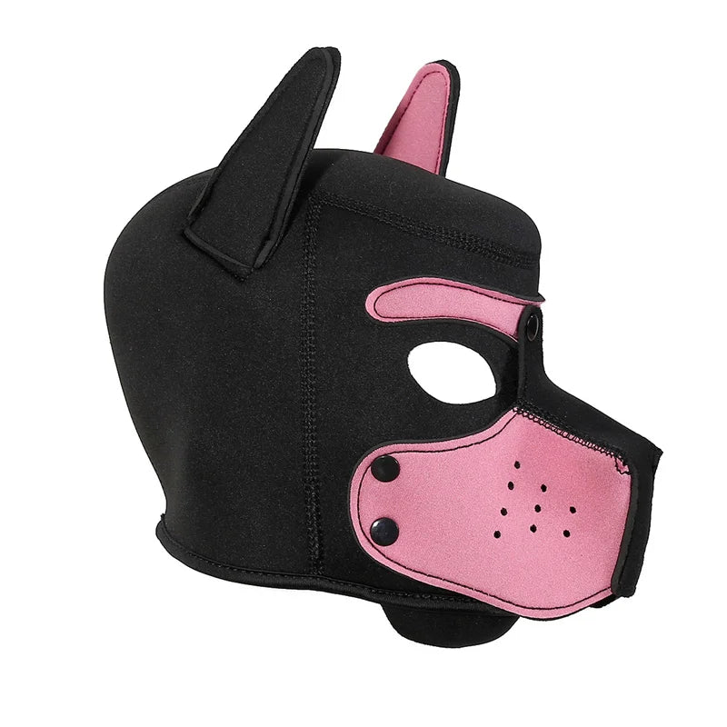 10 Colors Puppy Cosplay Costumes Increase Large Size Padded Rubber Full Head Hood Mask With Ears For Couples Dog Role Play Games