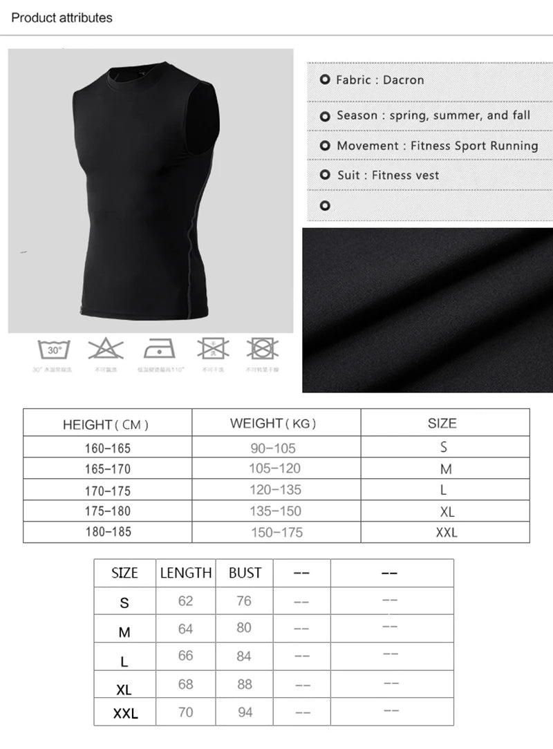 Men's Gyms Clothing Sports Fitness Tank Top Quick Dry Vest Workout Running Sportswear Tops Round Neck Sports Shirt