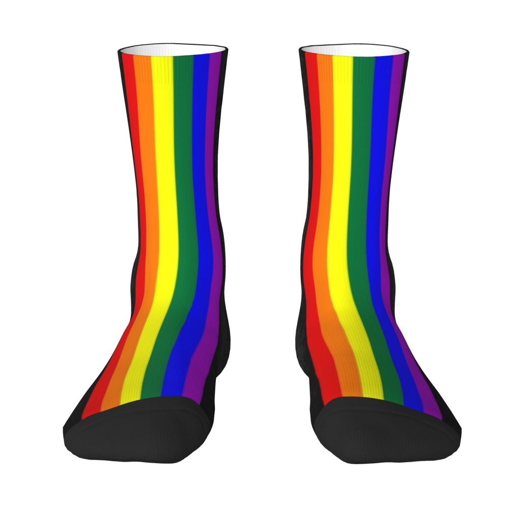 Gay Bear Paw Flag GLBT Mens Crew Socks Unisex Fun LGBT Lesbian Spring Summer Autumn Winter Dress Socks