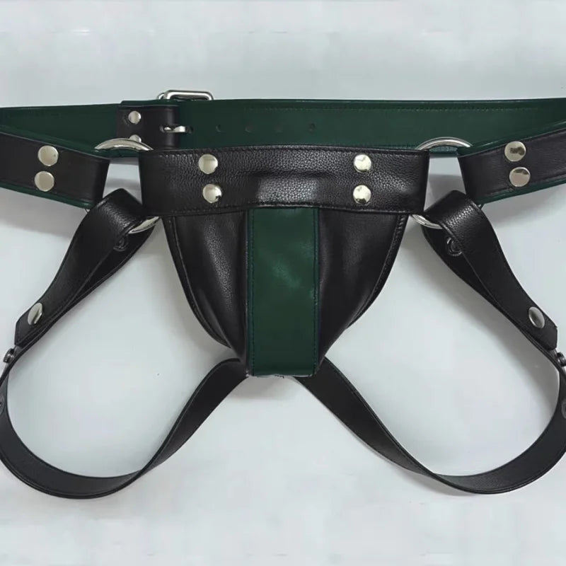 2024 Sexy Lingerie Mens Jockstrap Exotic pants Leather Harness Sexy Lingerie BDSM Bondage Fetish Gays Hombre Stage Nighclubwear