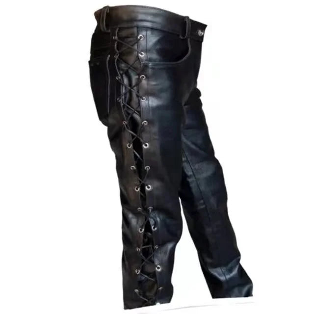 New adult men's Gothic medieval pants retro Renaissance Viking clothing Leather Pants Plus Size