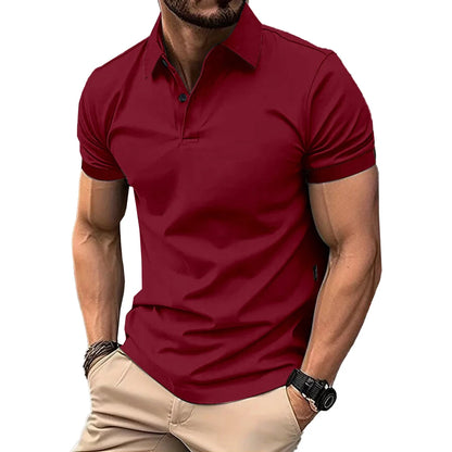 Mens Casual Short Sleeve Tops Button V-Neck Muscle Fitness Workout Blouse Tee