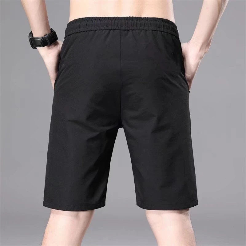 Summer Men Invisible Zipper Open Crotch Shorts Sports Casual Black Plus Size Loose Pants Trousers