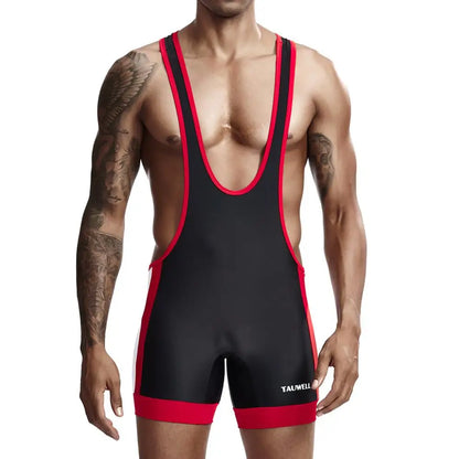 Men's Slim One Piece Bodysuit Shaper Wrestling Singlets Jumpsuits Sexy Underwear Bodywear Sports Bodybuilding Singlets Onesie