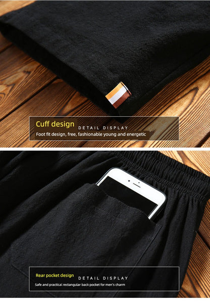 Breathable Ultra-Thin Pants Ice Silk Slim Linen