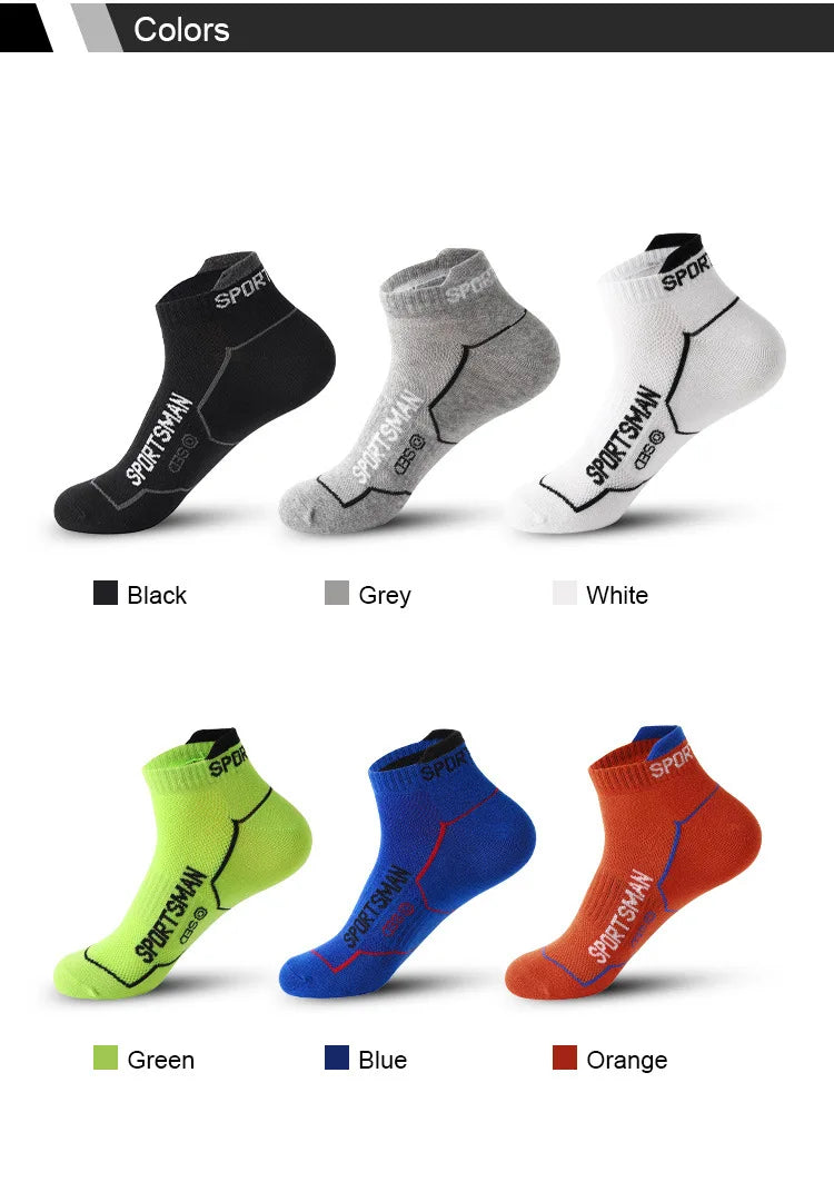 5Pairs/Men's High-quality Cotton Socks Summer Men's Breathable Sports Socks Ankle Socks Casual Thin Style Outdoor Running Socks