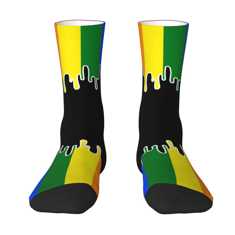 Gay Bear Paw Flag GLBT Mens Crew Socks Unisex Fun LGBT Lesbian Spring Summer Autumn Winter Dress Socks