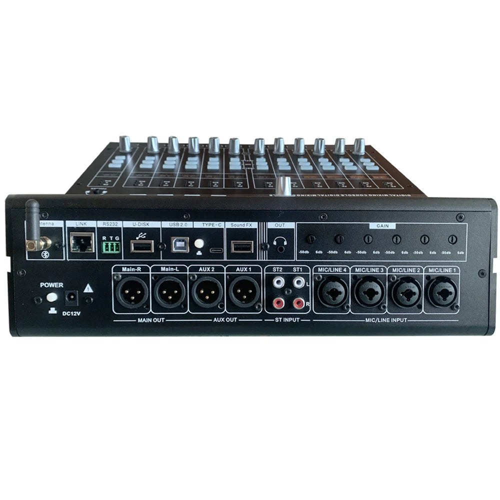 Paulkitson Digital Mixer 8-Channel Professional Audio Mixing Console Suitable For Stage Performance Sound Mixer