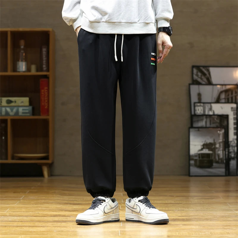 New Spring Harem Pants Men Casual Pants Comfortable Cotton Fabric Solid Sweat Trousers Straight Streetwear Oversize Size 8xl