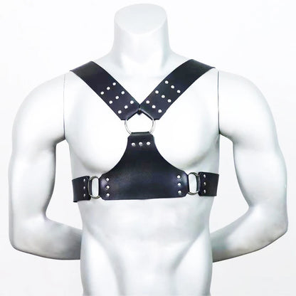 Men PU Leather Sexy Chest Body Harness Straps Lingerie Bondage Clubwear Costume