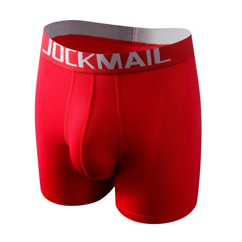 10 Color Jockmail Long Boxers Mesh Bag U Convex Anti-Drift Separation