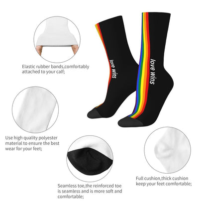 Gay Bear Paw Flag GLBT Mens Crew Socks Unisex Fun LGBT Lesbian Spring Summer Autumn Winter Dress Socks