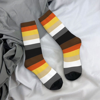 Gay Bear Paw Flag GLBT Mens Crew Socks Unisex Fun LGBT Lesbian Spring Summer Autumn Winter Dress Socks