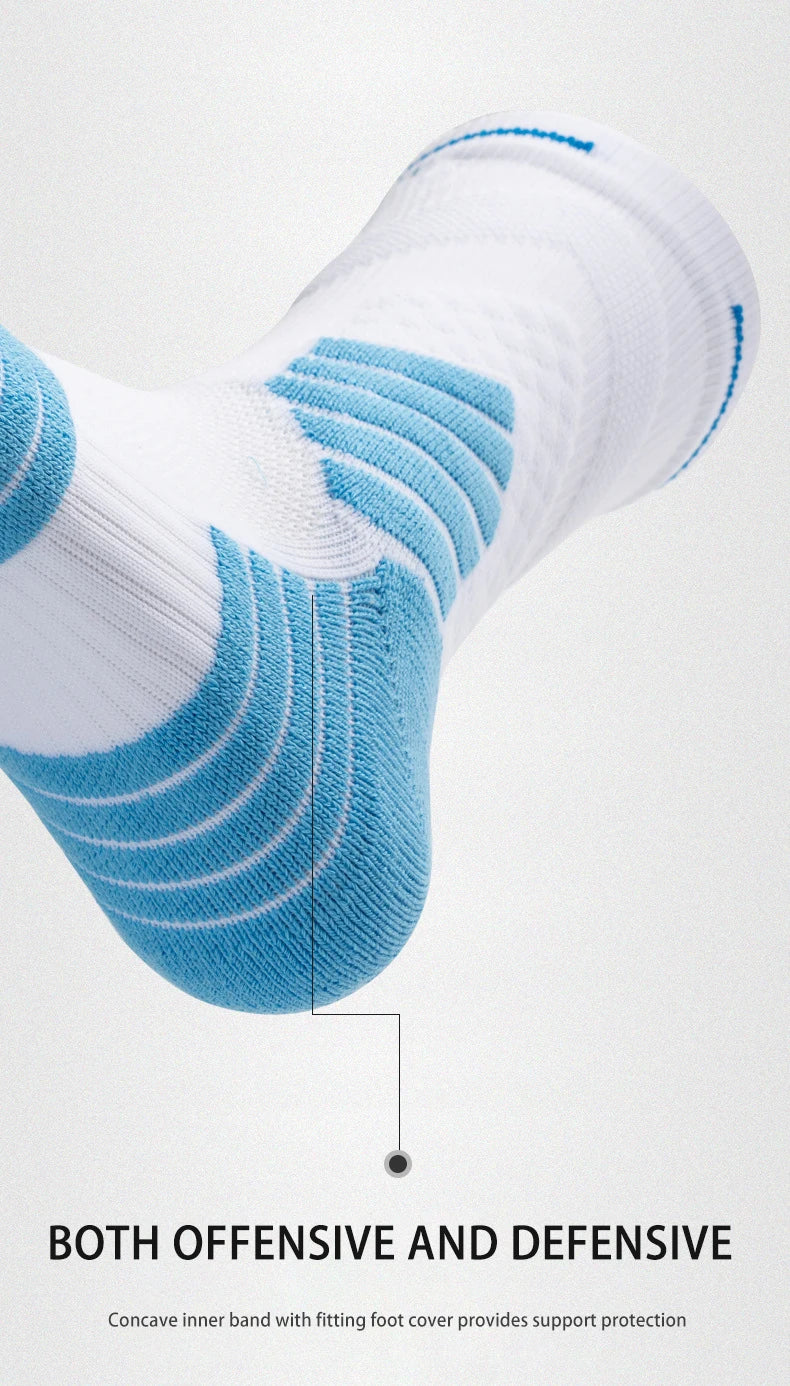 4 Pairs/Lot Professional Basketball Socks Breathable Men Mid-Tube Socks White Sports Socks Towel Bottom Men Basketball Socks