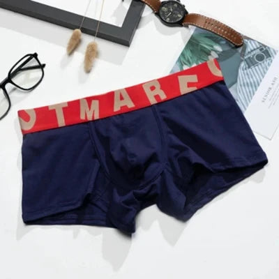 2pcs Men's Boxers Briefs Low Waist Cotton Breathable Comfort U Convex Men's Youth Boxer Brief.