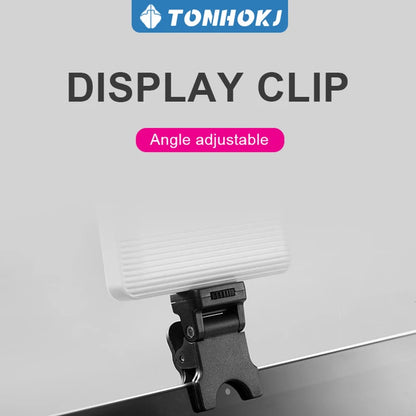 Clip LED Light Panel for Phone/Laptop/Tablet/Computer, Bi-Color Portable Clip Camera Light with Dimmable 2500-6500K with 2000mAh