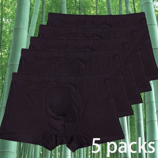 5 Pack Man's Teens Bamboo Boxer Briefs