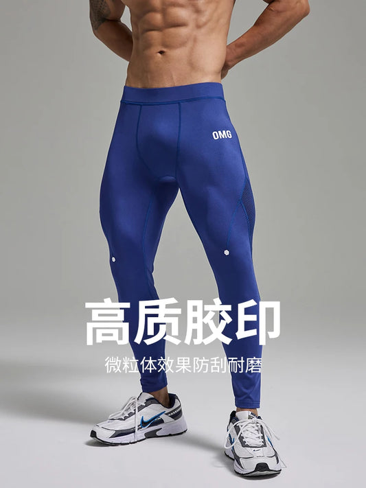 Men's Tight Fitness Running Pants Leggings Back Pockets Plus Size Training Joggers Sweat Trousers