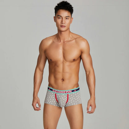 New SEOBEAN Men's Low Rise  Cotton Sexy Boxer Brief Underwear