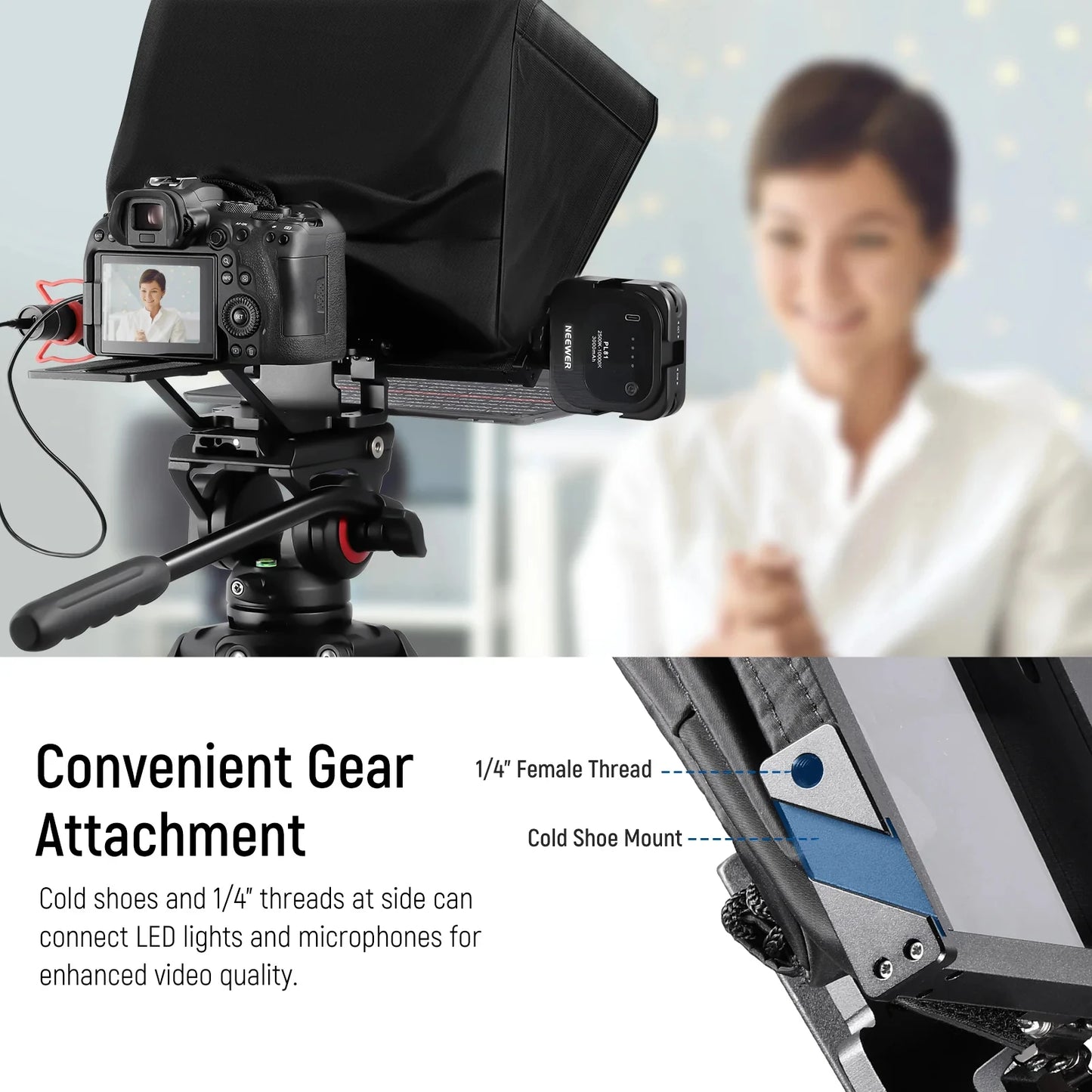 NEEWER X12 X14 Pro X17 II Remote Teleprompter 14-inch Aluminum alloy Teleprompter With Remote Control For iPad Pro DSLR Camera