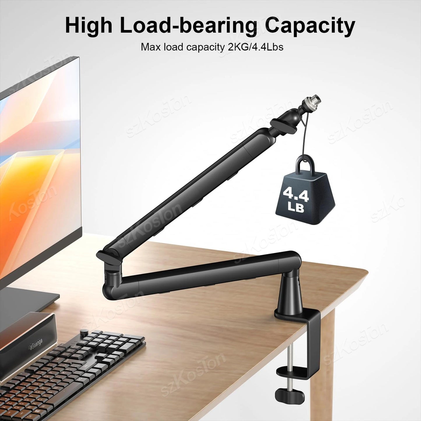 Adjustable Microphone Stand Metal Holder Low Profile Mic Arm with Cable Management Microphone Boom Arm for SM7B MV7 AM8 K688