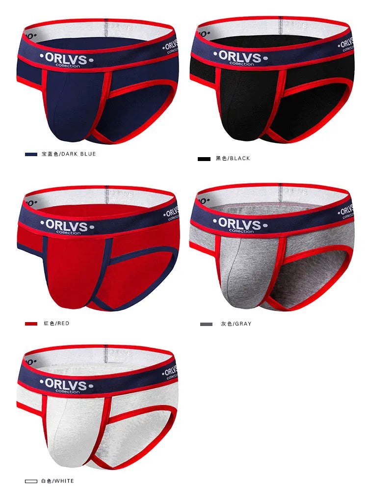 5 Color Men Bikini Underwear Shorts Mens Cotton Lingerie Jockstrap Panties Underpants Briefs for Men