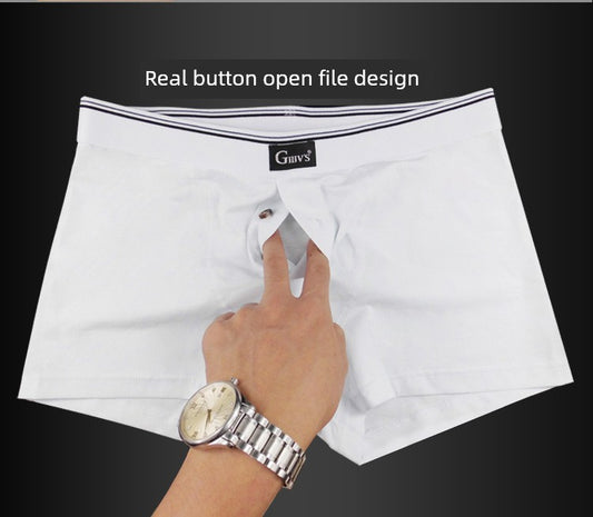 Men's Korean-Style Youth plus Size White Boxer Briefs