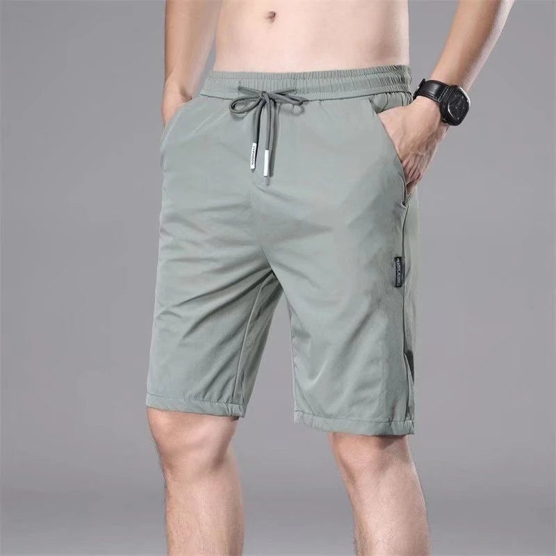 Summer Men Invisible Zipper Open Crotch Shorts Sports Casual Black Plus Size Loose Pants Trousers