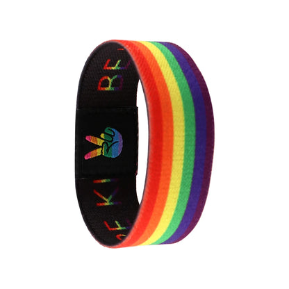 LGBT Pride Rainbow Strap Bracelet Wide Band Bangles Armband Gay Lesbians Stretch Wristband Bracelet Accessories Friendship Gifts