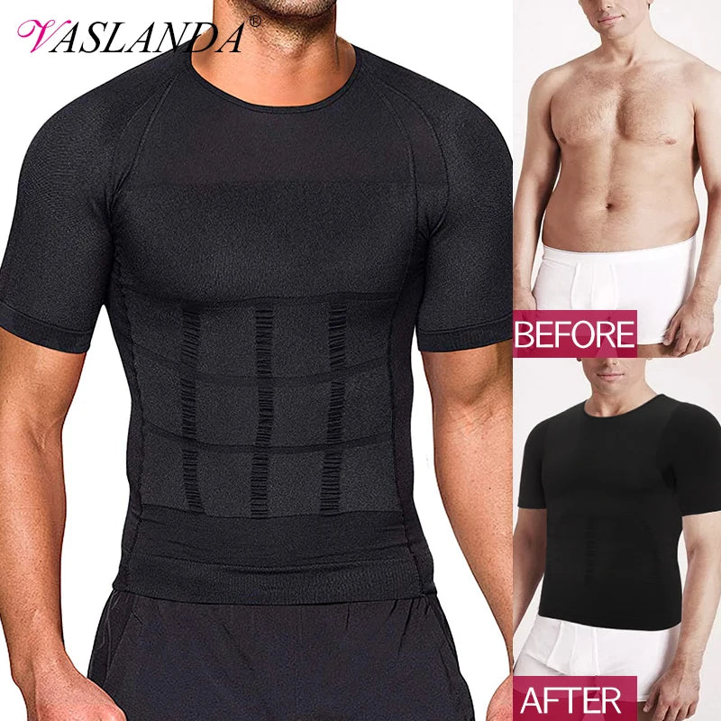 Men Body Shaper Slimming T Shirt Compression Shirts Gynecomastia Undershirt Waist Trainer Muscle Tank Tops Weight Loss Shapewear