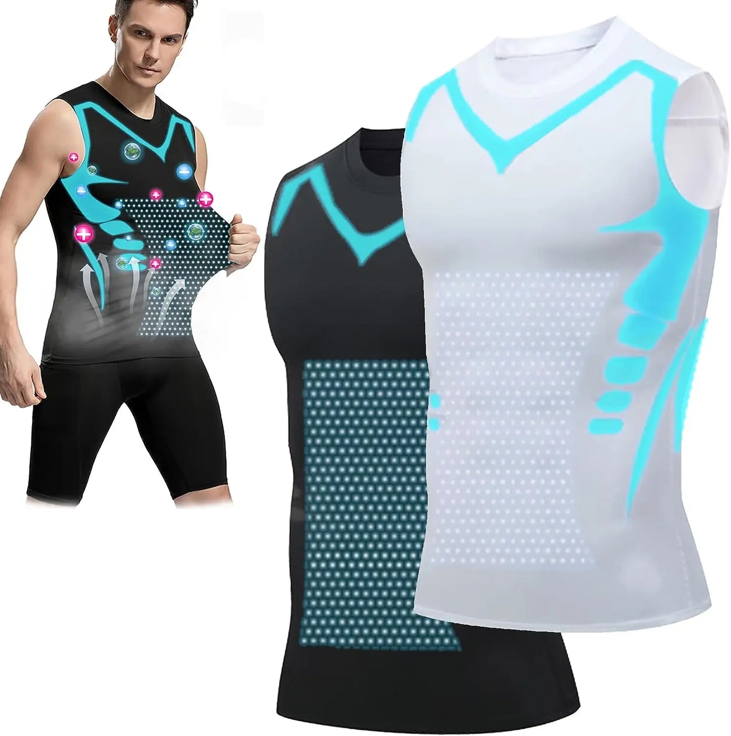 Summer Cool Men Shaping Vest Sleeveless Shirt Tight Compression Shapewear Shirts Tank Tops Body Shaper Breathable Ice Silk Vest