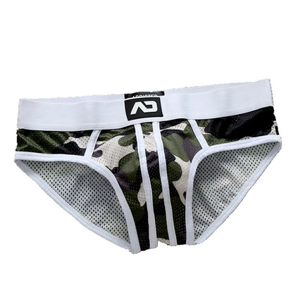 Men's nylon mesh breathable cool camouflage panties addicted youth briefs