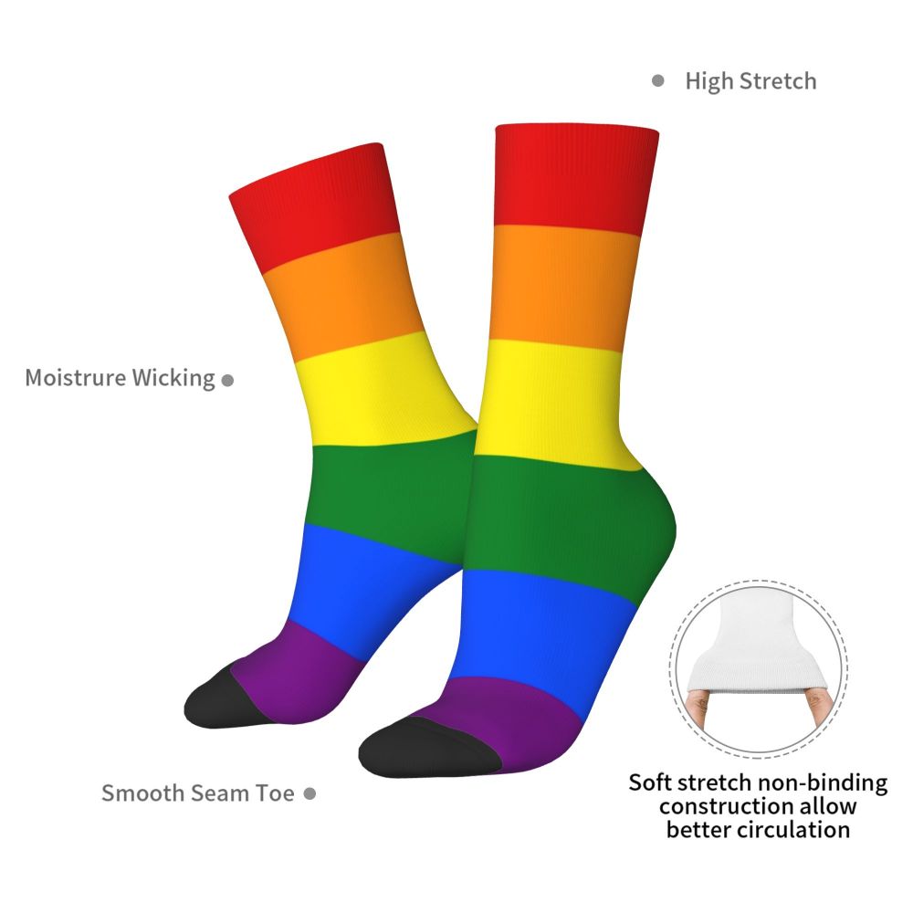 Gay Bear Paw Flag GLBT Mens Crew Socks Unisex Fun LGBT Lesbian Spring Summer Autumn Winter Dress Socks