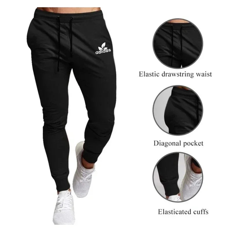 Casual pants men's jogging sweatpants large size elastic waist sports casual trousers loose fitness clothes autumn thin style