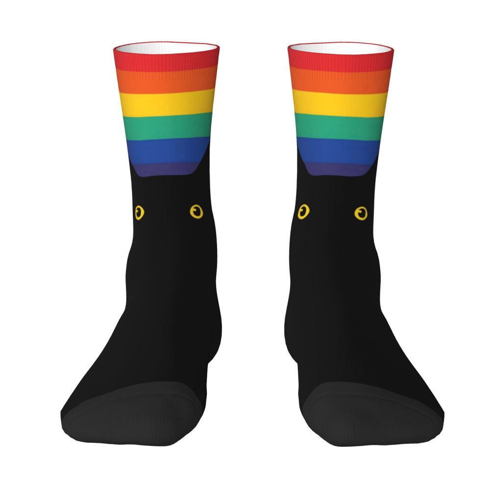 Gay Bear Paw Flag GLBT Mens Crew Socks Unisex Fun LGBT Lesbian Spring Summer Autumn Winter Dress Socks