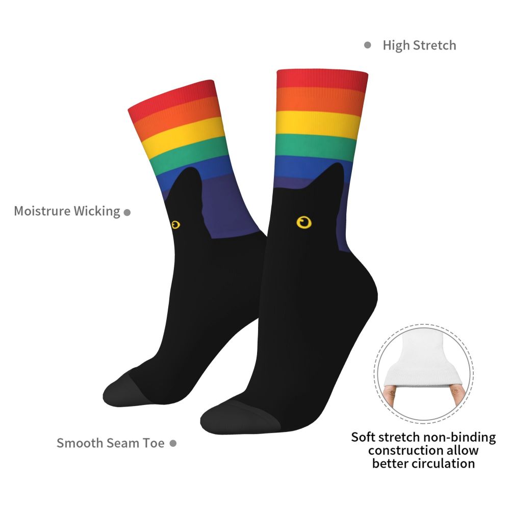 Gay Bear Paw Flag GLBT Mens Crew Socks Unisex Fun LGBT Lesbian Spring Summer Autumn Winter Dress Socks