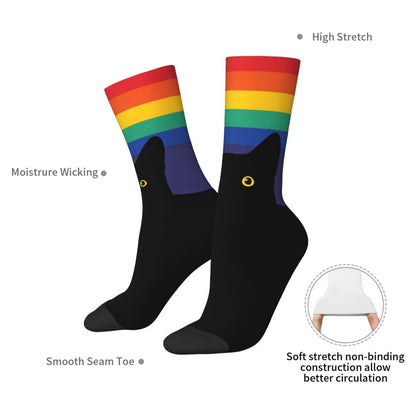 Gay Bear Paw Flag GLBT Mens Crew Socks Unisex Fun LGBT Lesbian Spring Summer Autumn Winter Dress Socks