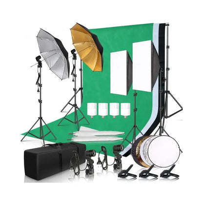 Photography Background Frame Support Softbox Lighting Kit Photo Studio Equipment Accessories With 3Pcs Backdrop And Tripod Stand