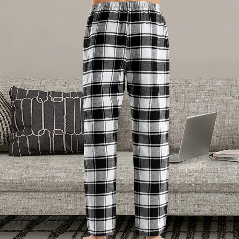 New men's plaid pajamas home loose casual pants fashion casual plaid pajama pants soft and comfortable elastic waistband