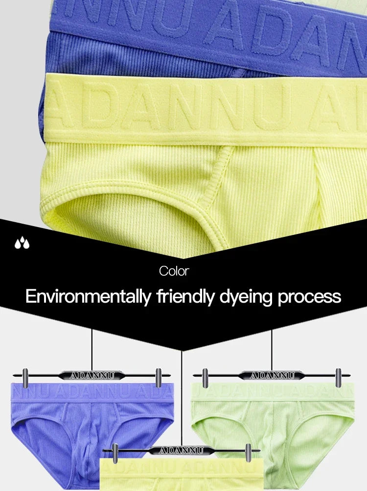 CMENIN Men's Low Rise 100% Cotton Sports Fitness Briefs