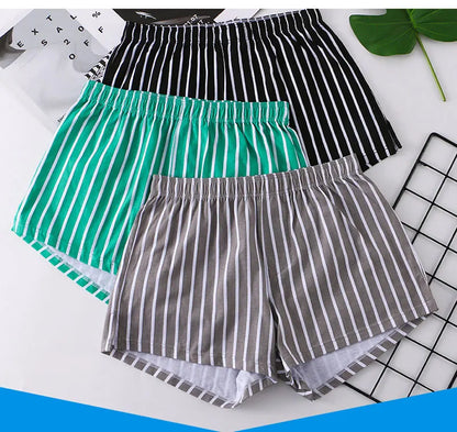 Man Underwear Boxers Striped Loose Shorts Trend Mens Panties 100%Cotton Arrow Pants Classic Basics Home Wear Sleep Underpants