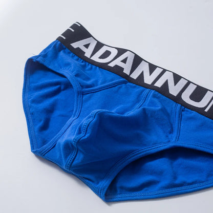 Adannu Men's Breathable  Cotton Three-dimensional U-bag High Fork Solid Briefs