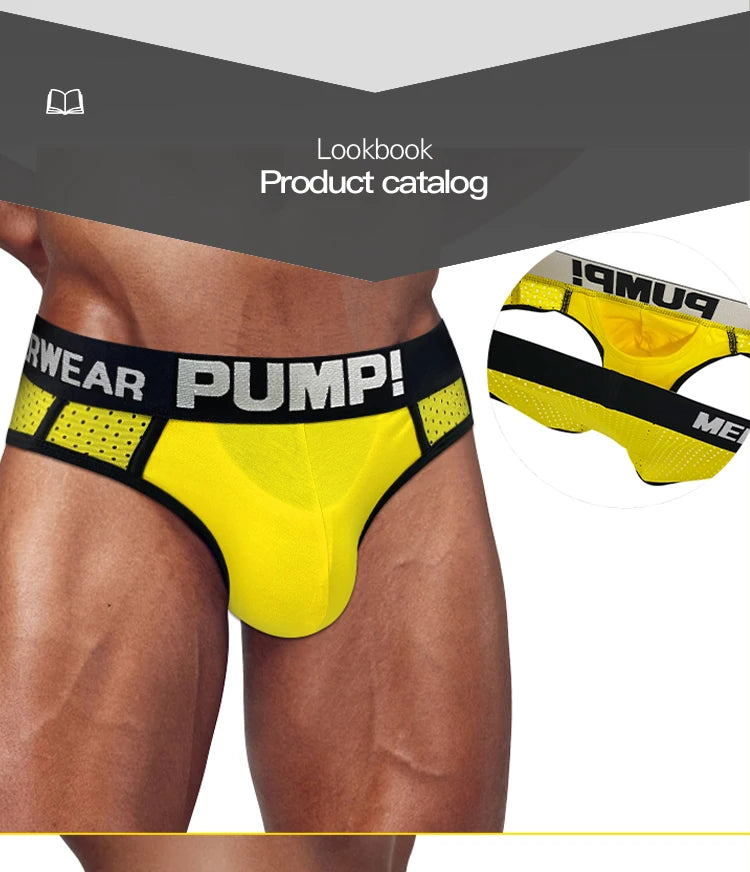 Mens Sexy Underwear Mesh Breathable Bikini Jockstraps Briefs Gay Sissy Panties Underpants Under Wear Calzoncillos Hombre