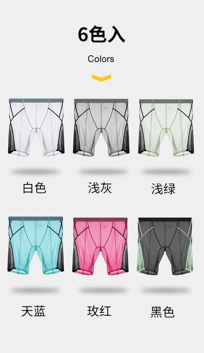 Sexy Sheer Men Elastic Underwears Sports Sexy See Through Ultra Thin Shorts Briefs