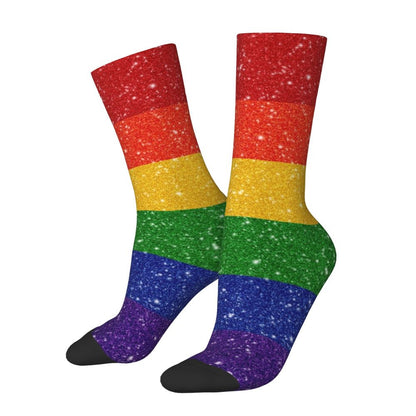 Gay Bear Paw Flag GLBT Mens Crew Socks Unisex Fun LGBT Lesbian Spring Summer Autumn Winter Dress Socks